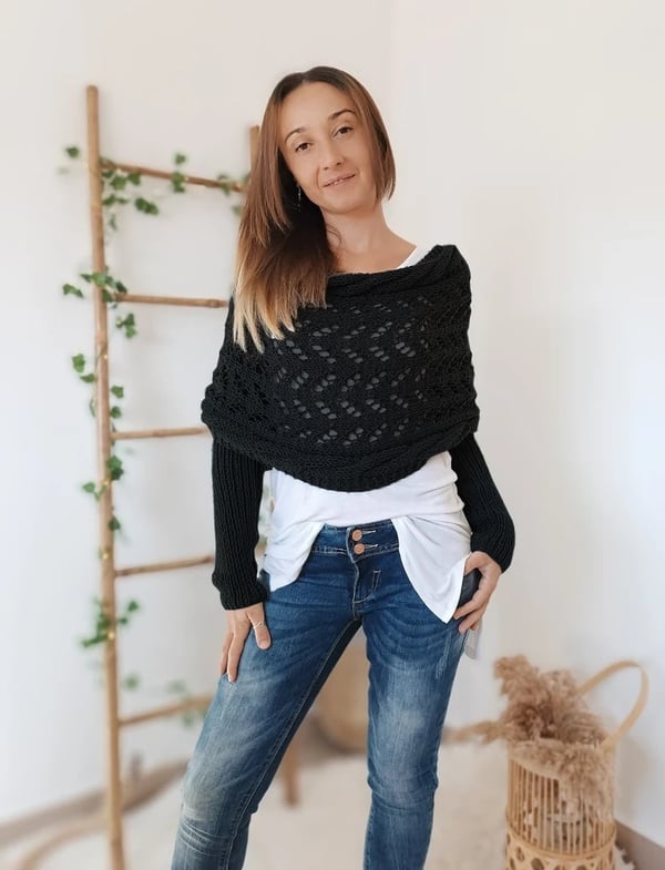 Reinhilde – Doppelten Ärmeln Shawl Schal