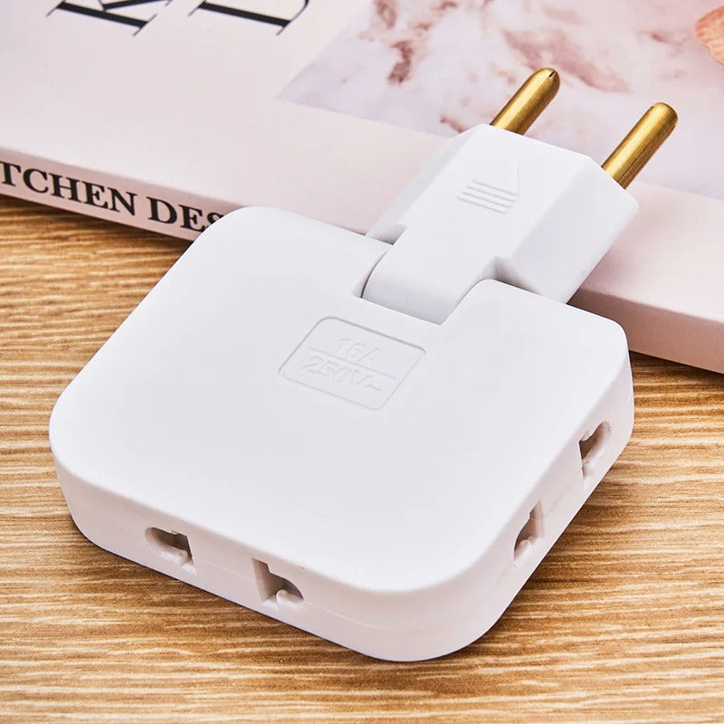 3-Stecker-Adapter mit 180°-Flexibilität | Kompakte Drehbare Wandsteckdose