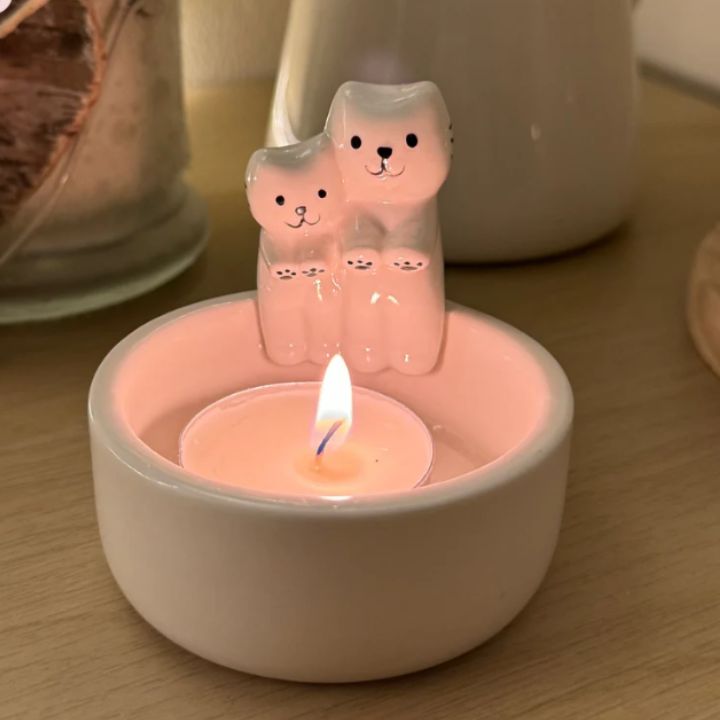 Katzen-Kerzenhalter