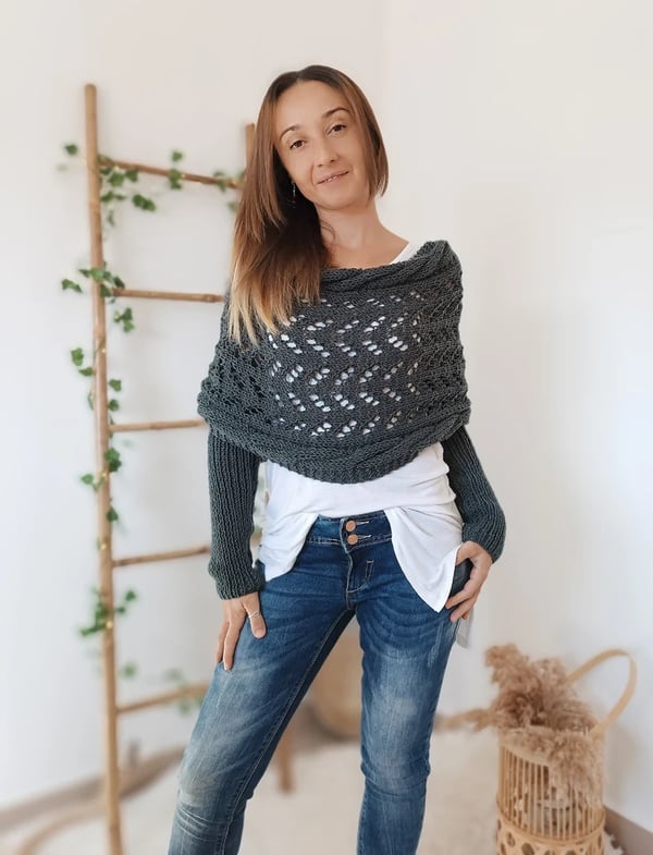 Reinhilde – Doppelten Ärmeln Shawl Schal