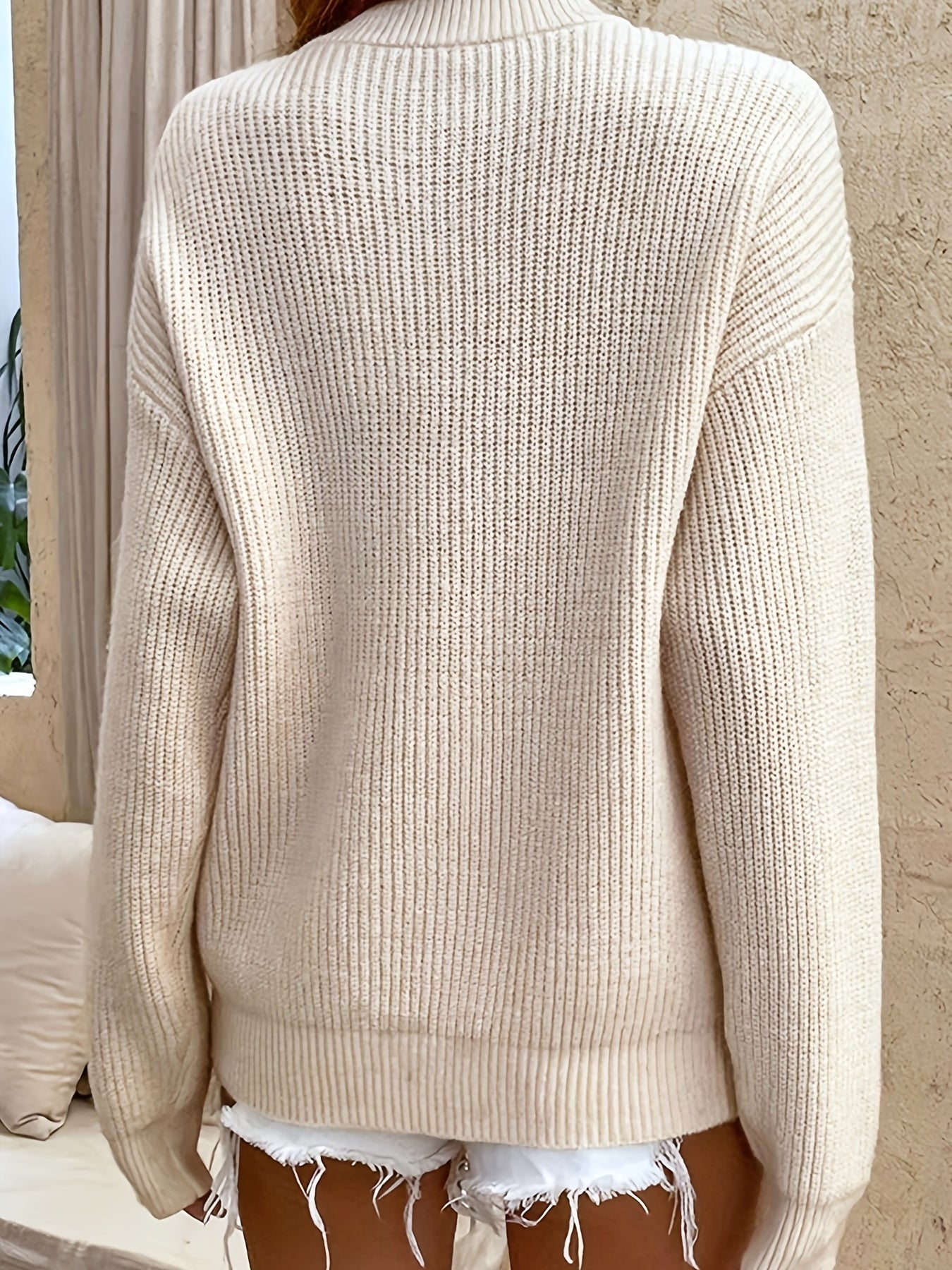 Zeline – Knopfleiste Pullover Mit Langen Ärmeln