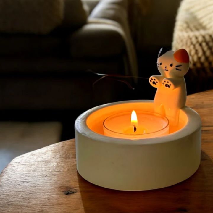 Katzen-Kerzenhalter
