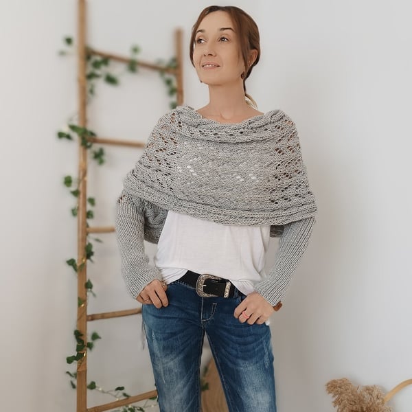 Reinhilde – Doppelten Ärmeln Shawl Schal