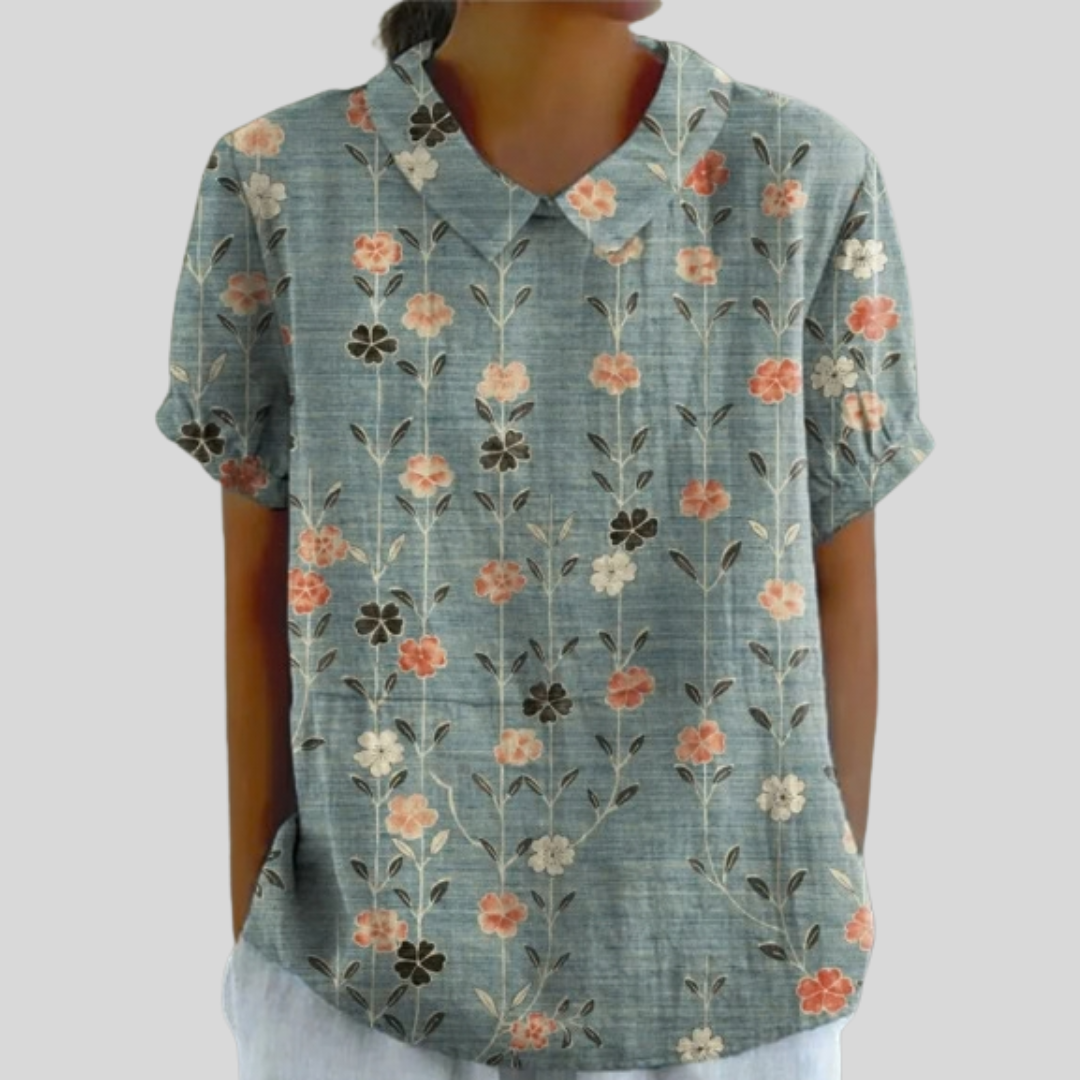 Élora - Bluse mit Ausgerichteten Blumen