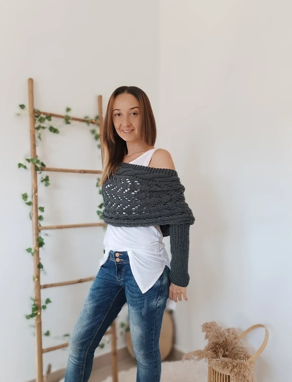 Reinhilde – Doppelten Ärmeln Shawl Schal