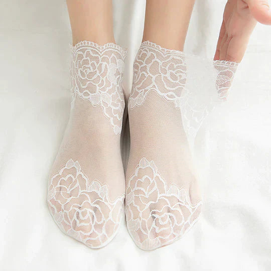 50% Rabatt | LaceStride | Unsichtbare Spitze Socken (Satz Von 4 Farben)