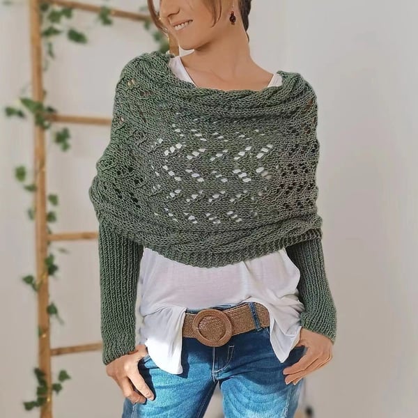Reinhilde – Doppelten Ärmeln Shawl Schal