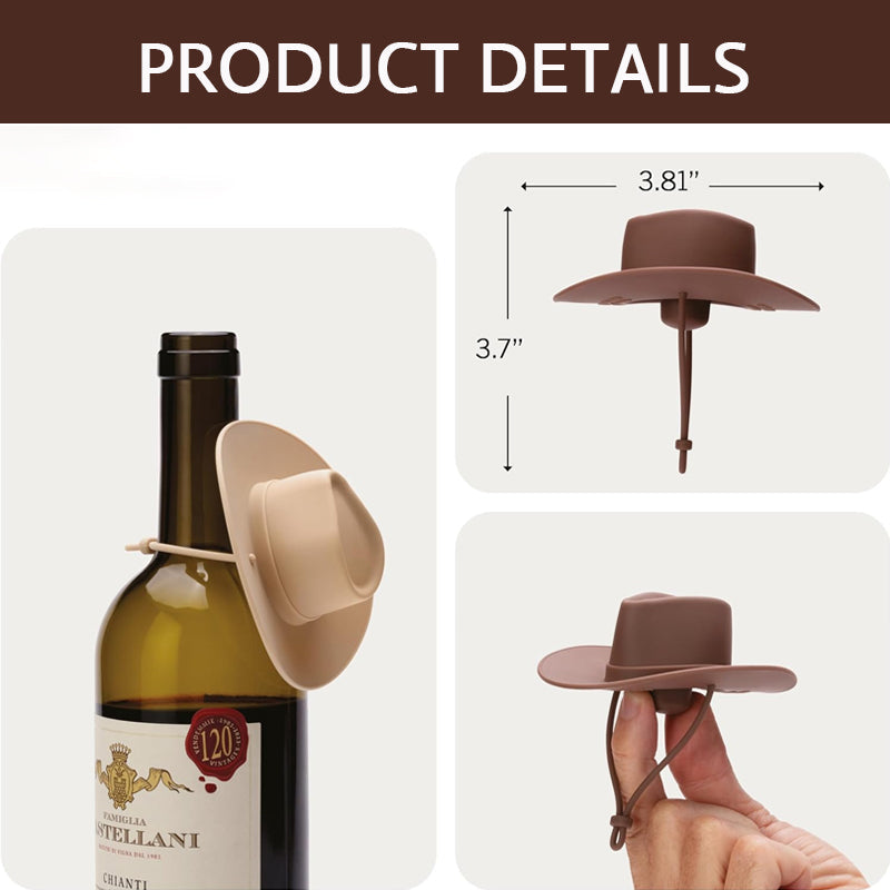 1+1 GRATIS | Weinflaschenverschluss im Cowboyhut-Design – Dicht, stilvoll & originell