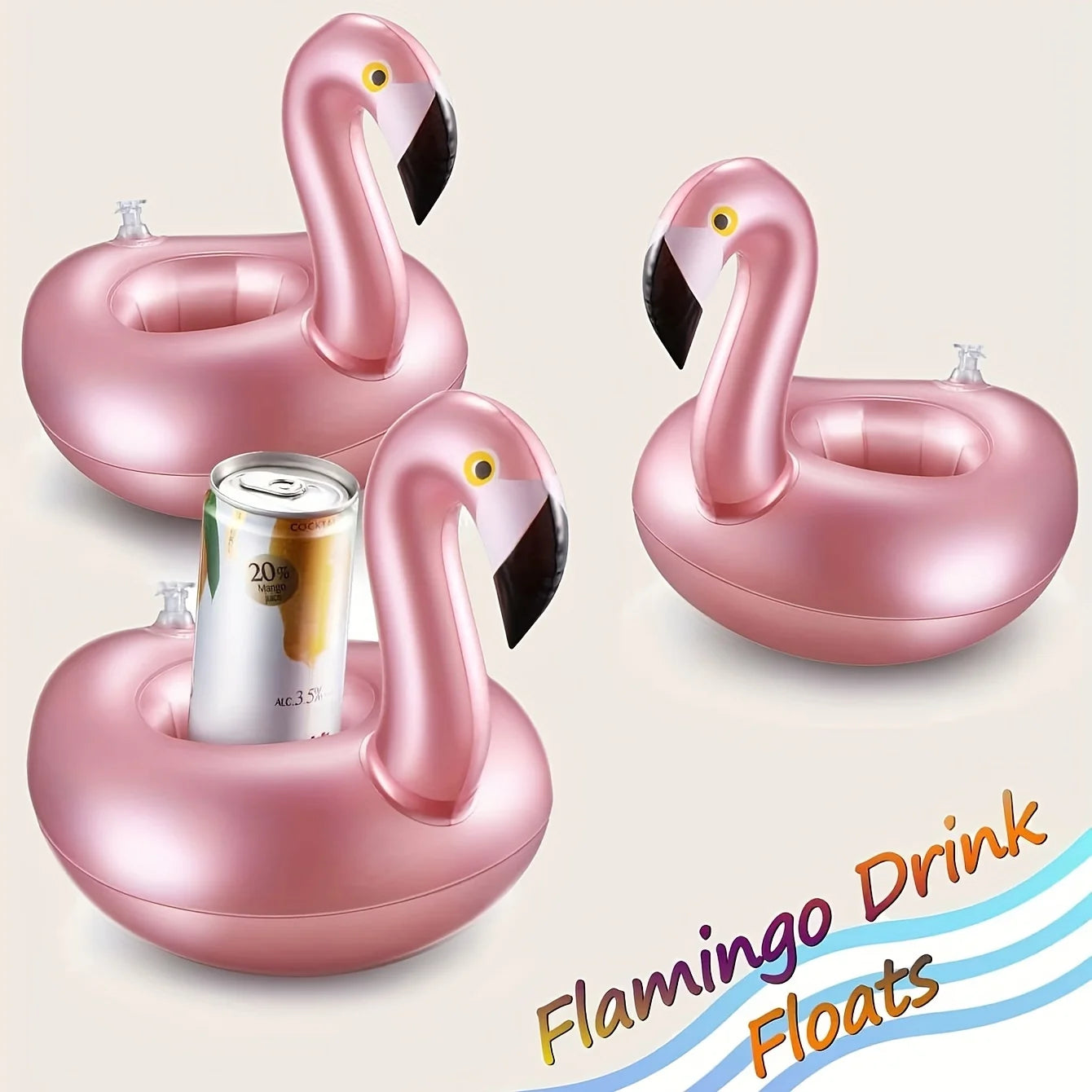 FloataCup Aufblasbarer Flamingo Getränkehalter | Schwimmender Pool-Getränkehalter | Tragbarer Getränkeuntersetzer