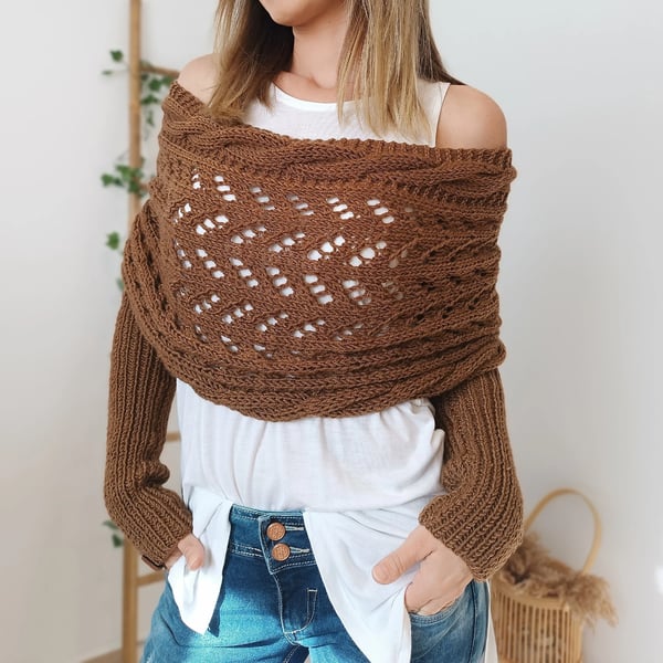 Reinhilde – Doppelten Ärmeln Shawl Schal