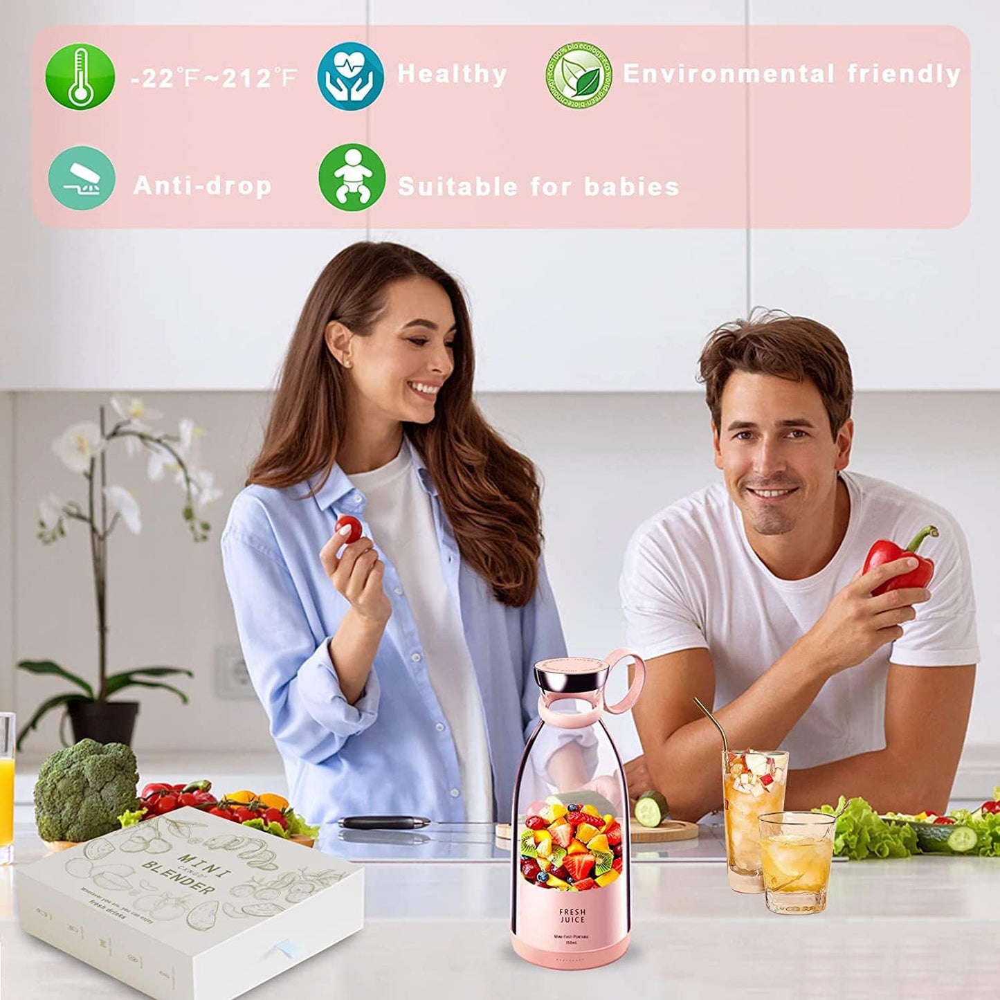 50% RABATT | NutriBot- Batteriebetriebener Mixer für Vitaldrinks