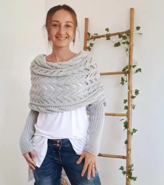 Reinhilde – Doppelten Ärmeln Shawl Schal