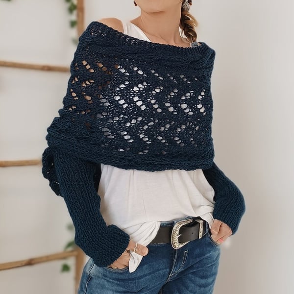 Reinhilde – Doppelten Ärmeln Shawl Schal