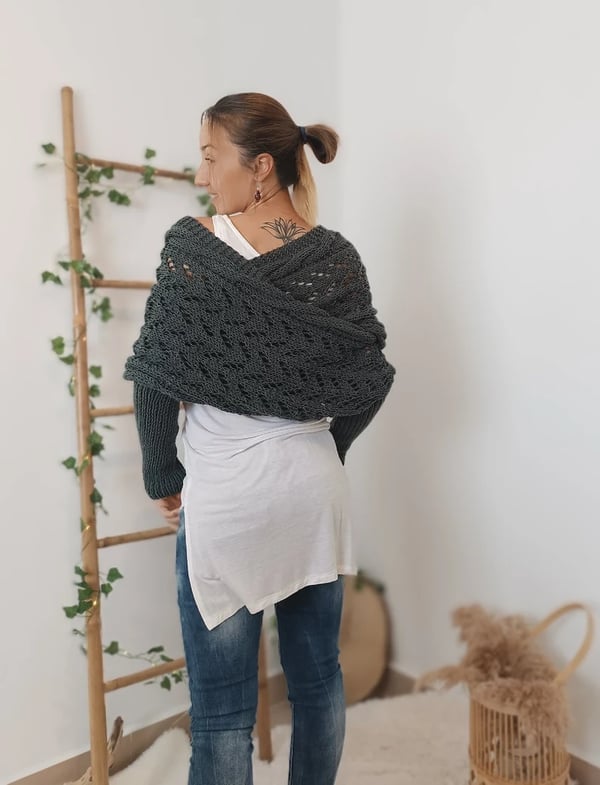 Reinhilde – Doppelten Ärmeln Shawl Schal