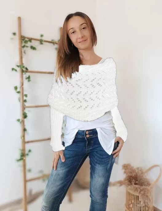 Reinhilde – Doppelten Ärmeln Shawl Schal