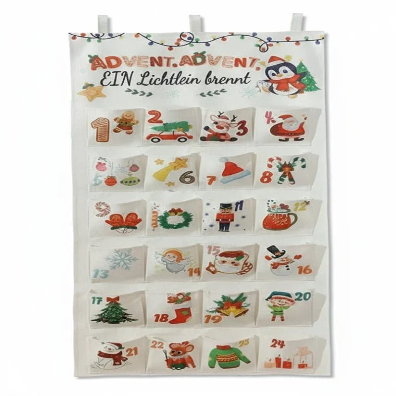 Stoff-Adventskalender | 24 Fächer | Wiederverwendbar