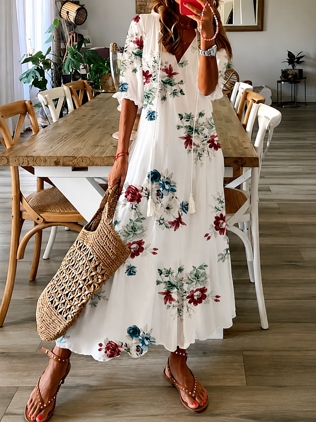 Lamia – Stilvolles Boho Bauchbedeckendes Maxikleid