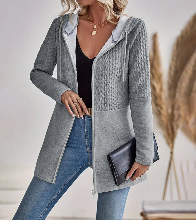 Jylda – Kapuzen Strickjacke Mit Reißverschluss