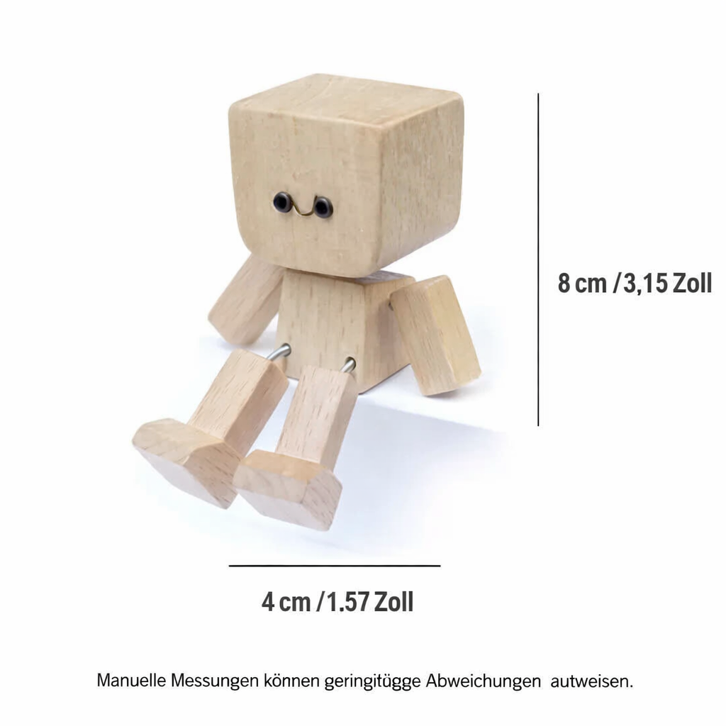 1+1 Gratis | Holz Deko Figur | Bewegliche Wippfunktion | Wechselbare Gesichter