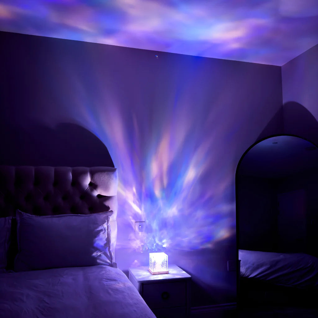 AuraGlanz | Nordlicht Projektor Cube für Schlafzimmer