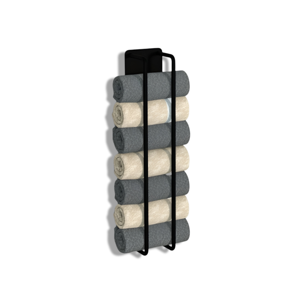 Wandhandtuchhalter | Vertikale Wandaufbewahrung | Offenes Drahtgestell | TowelStack