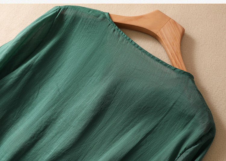 Niesha – Baumwolle und Leinen Besticktes Kleid