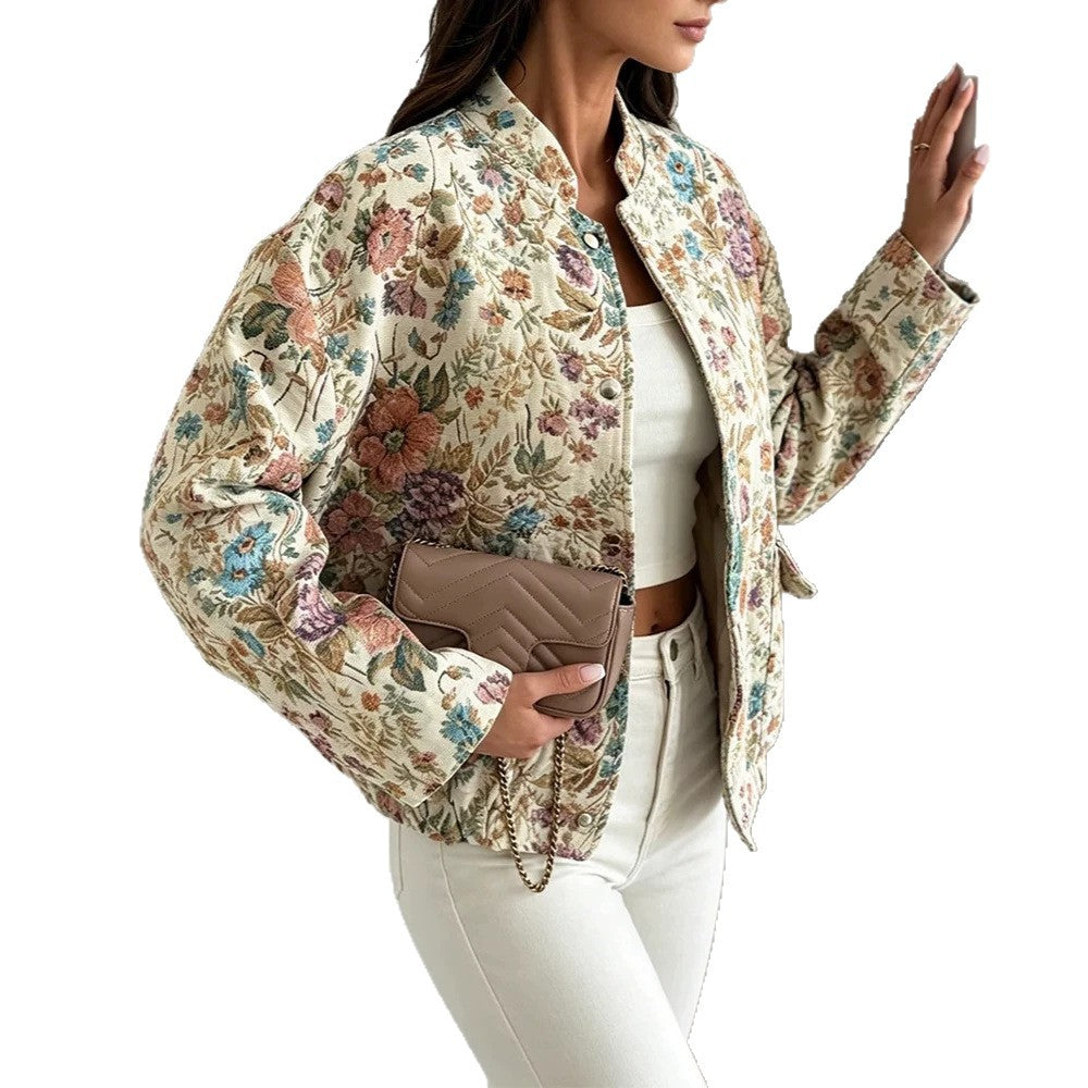 Damen Langarm-Jacke mit Knöpfen