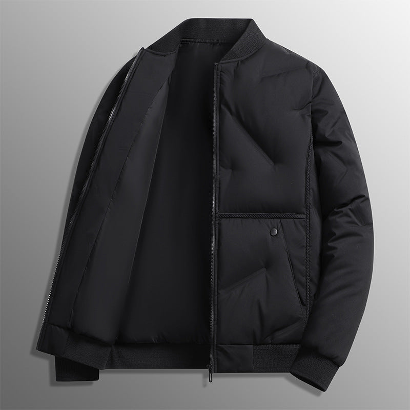 Herren Langarm Steppjacke mit Knöpfen und Taschen