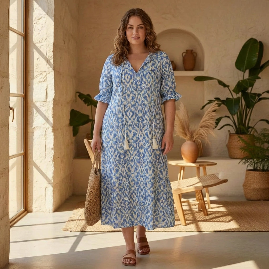 Rosalinde | Boho-Kleid mit Bauch-Kaschierung