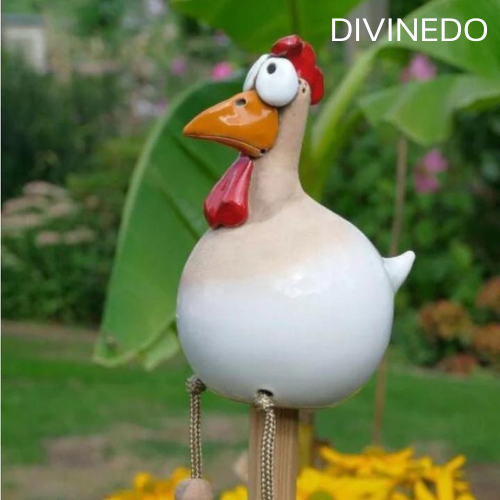 Divinedo Hühnerdeko | aus Keramik für den Innen- und Außenbereich!