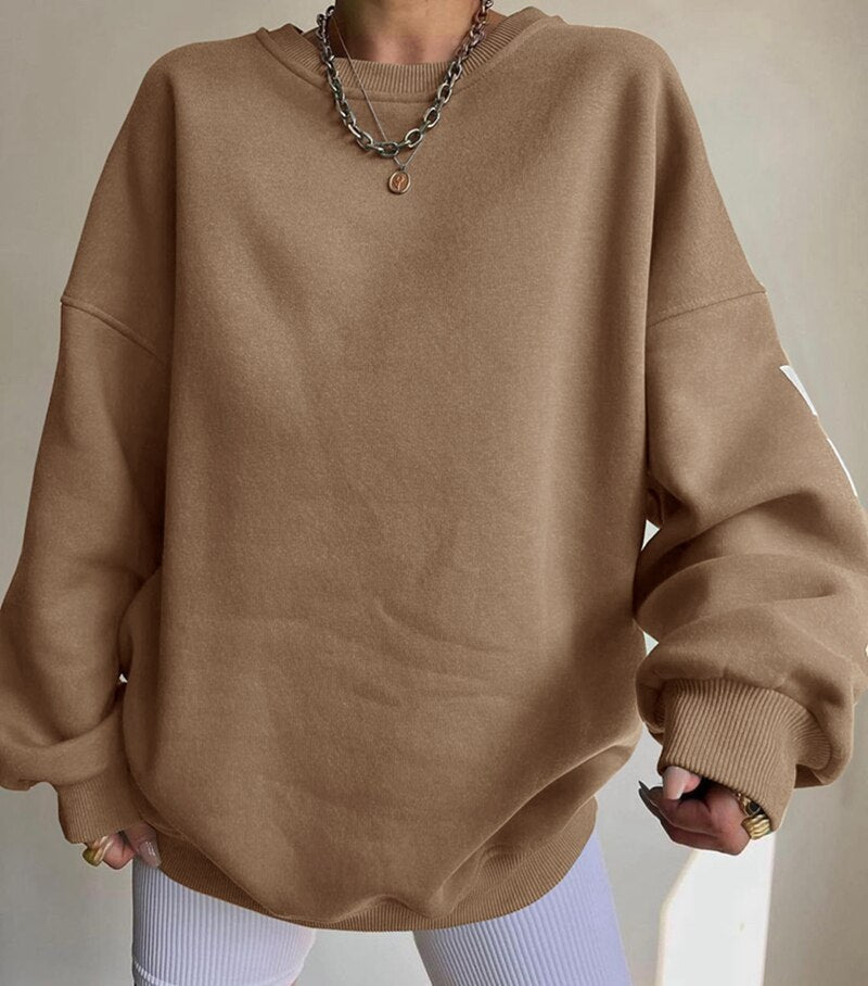 Langärmelige O-Neck-Pullover