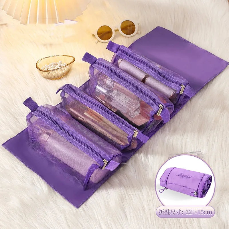 FlexiGlam Tasche 4-in-1 Abnehmbare Kosmetiktasche | Geräumig & Tragbar | Faltbarer Reise-Beauty-Organizer