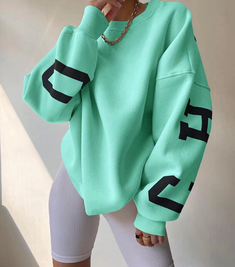 Langärmelige O-Neck-Pullover