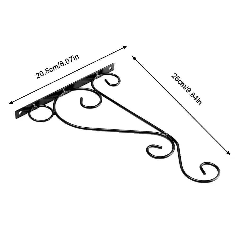 Montelira Metall-Wandhaken für schwere Belastung zum Aufhängen von Pflanzen | Schwarz beschichtet | Geeignet für Laternen & Körbe