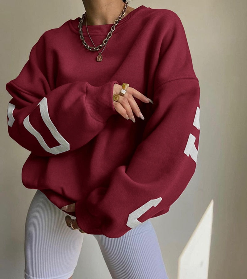 Langärmelige O-Neck-Pullover