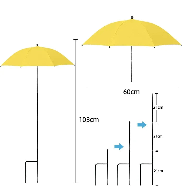 Florashade Pflanzensonnenschutz | Verstellbarer Pflanzenschutz | UV-beständiger Schirm mit Erdspieß | Wetterfest | Ø 60 cm