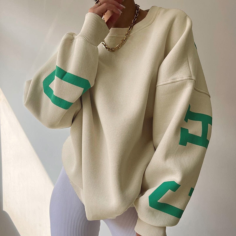 Langärmelige O-Neck-Pullover