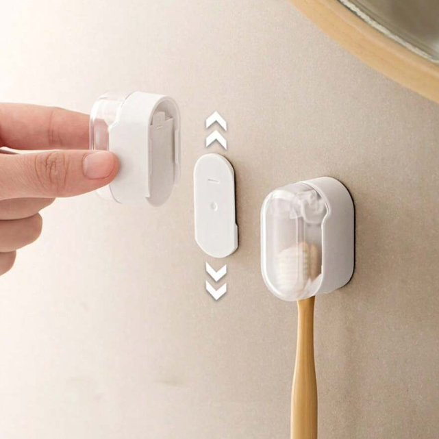 Wandmontierter Zahnbürstenhalter mit Hygieneabdeckung | 3 Stück