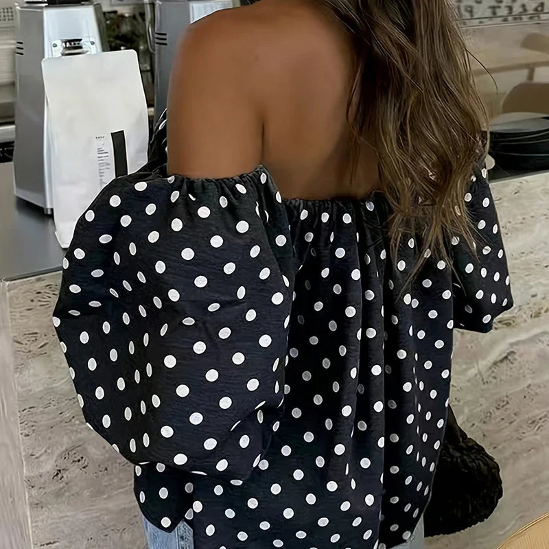 Anna | Gepunktetes Off Shoulder Top