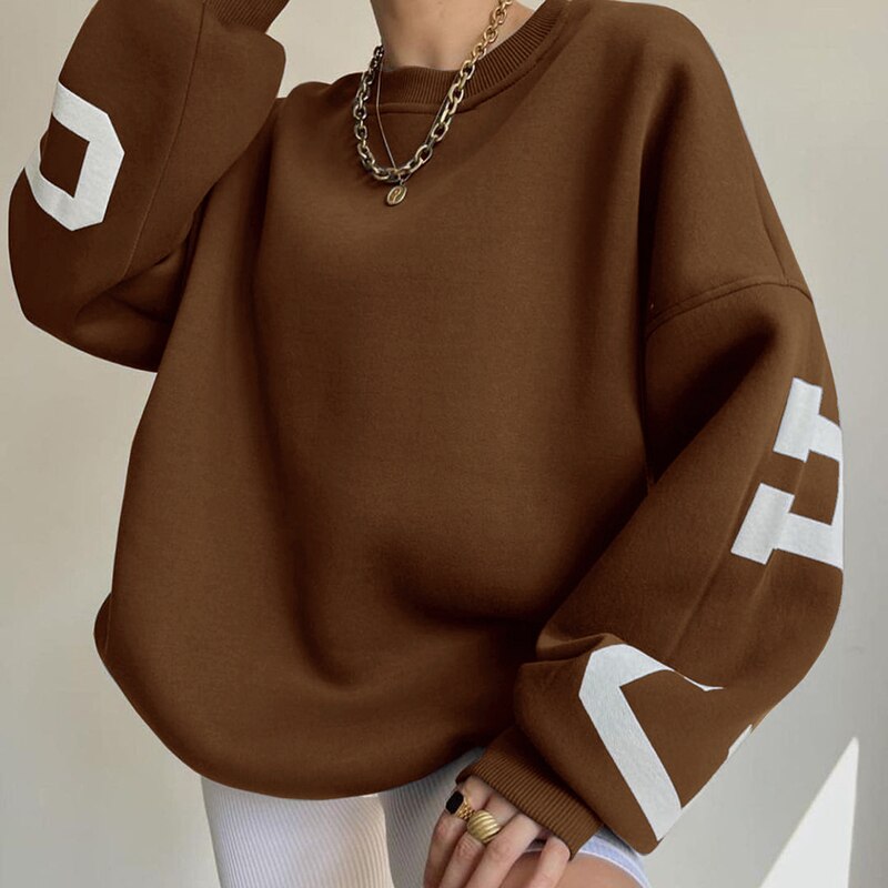 Langärmelige O-Neck-Pullover