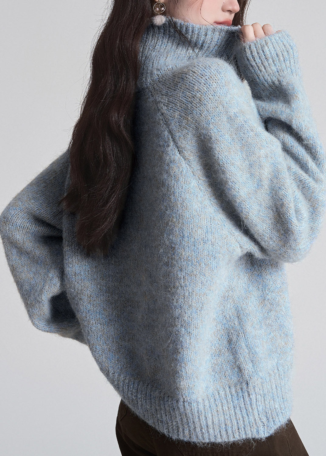 Damen Strickjacke mit Peter-Pan-Kragen und langen Ärmeln