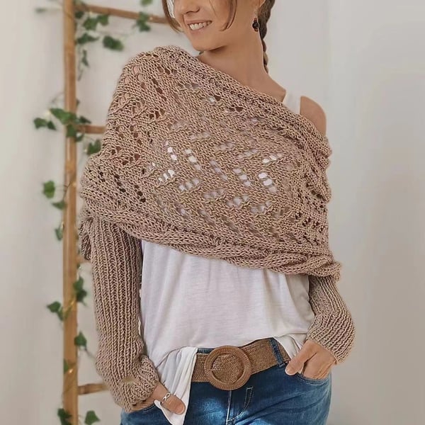 Reinhilde – Doppelten Ärmeln Shawl Schal