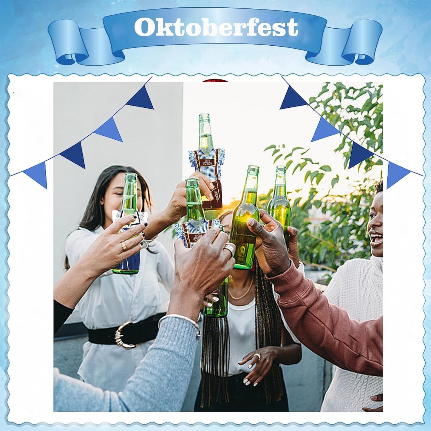 Flaschenkühler Set Neopren Oktoberfest Dirndl Lederhosen 6 Stück