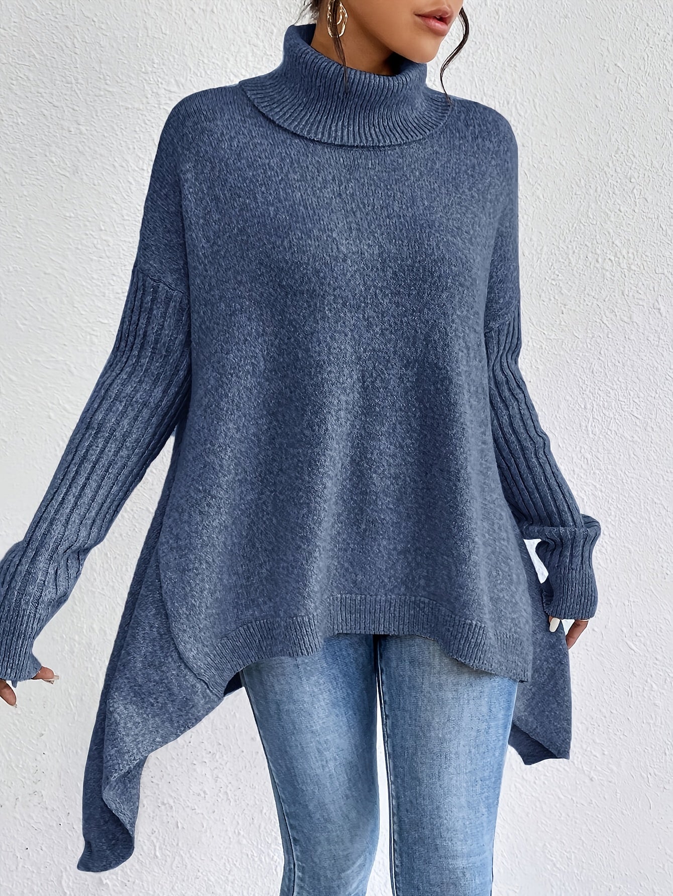 Tahlia – Lässiger Langarm-Pullover mit hohem Kragen