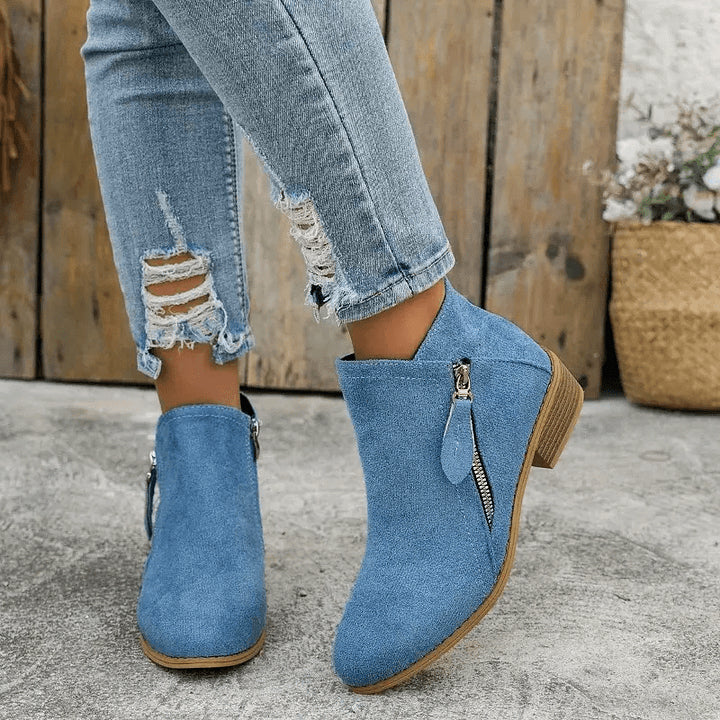 Damenstiefeletten im Vintage-Stil aus Stoff