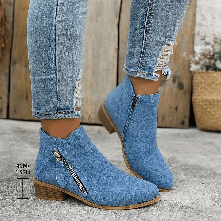 Damenstiefeletten im Vintage-Stil aus Stoff