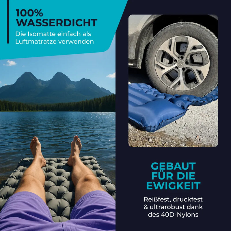 Ultraleichte Schlafmatte mit integrierter Pumpe – 8 cm dick