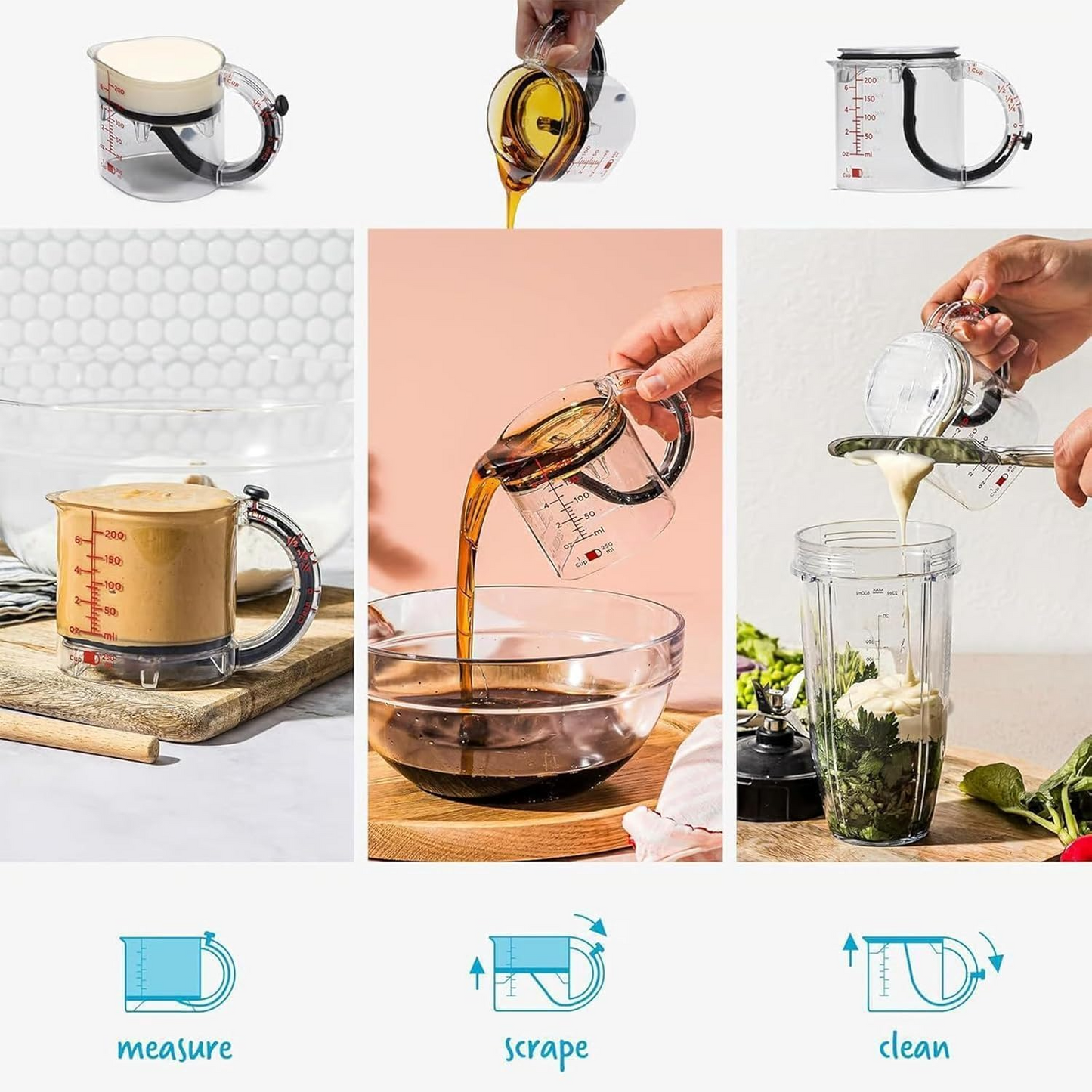 4-in-1 Verstellbarer Messbecher | Präzises Kochen leicht Gemacht - 1 + 1 Gratis!