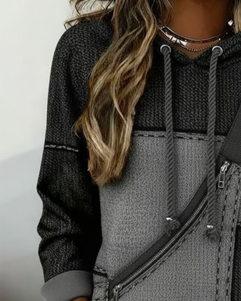 Soniya – Hoodie im Color-Block Schau mit Diagonalstreifen