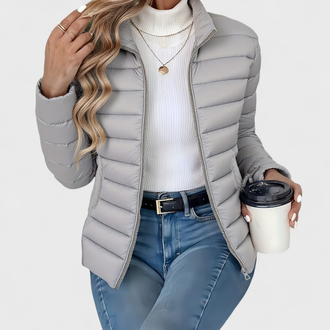 Simone – Elegante Lange Jacke Mit Kragen